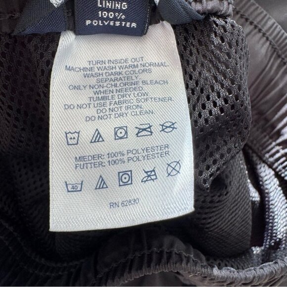 Lands’ End Straight Leg Black Track Rain Pants with Zipper Ankle Black. Medium - Picture 9 of 11